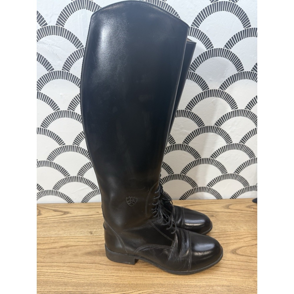 Ariat Black Heritage Field Tall Riding Boots 55101 Medium Height Calf Full Sz 9 - Picture 2 of 11